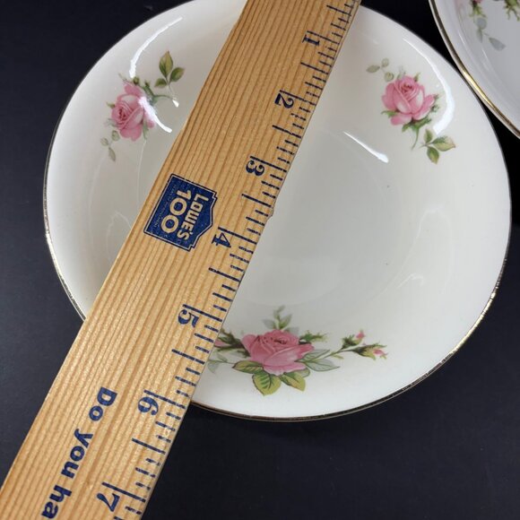 Vintage Royal Wilton Rose Porcelain Dinnerware Set / 3 Bowls with 22K Gold Trim - Picture 8 of 9